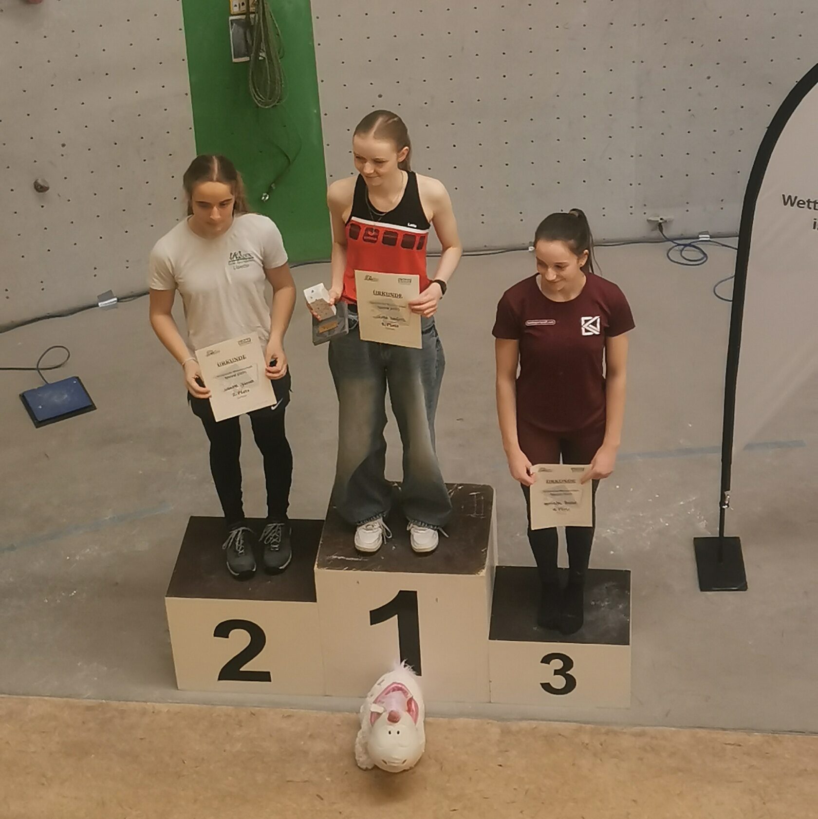 Podium der U17/Damen bei der Offenen Sächsischen Meisterschaft Speed 2025