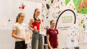 Podium der U17/Damen bei der offenen sächsischen Meisterschaft Speed 2025